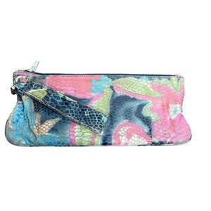 HOBO Zoe Floral Print Embossed Wristlet Multicolor